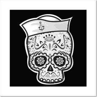 Marinero muerto sugar skull Posters and Art